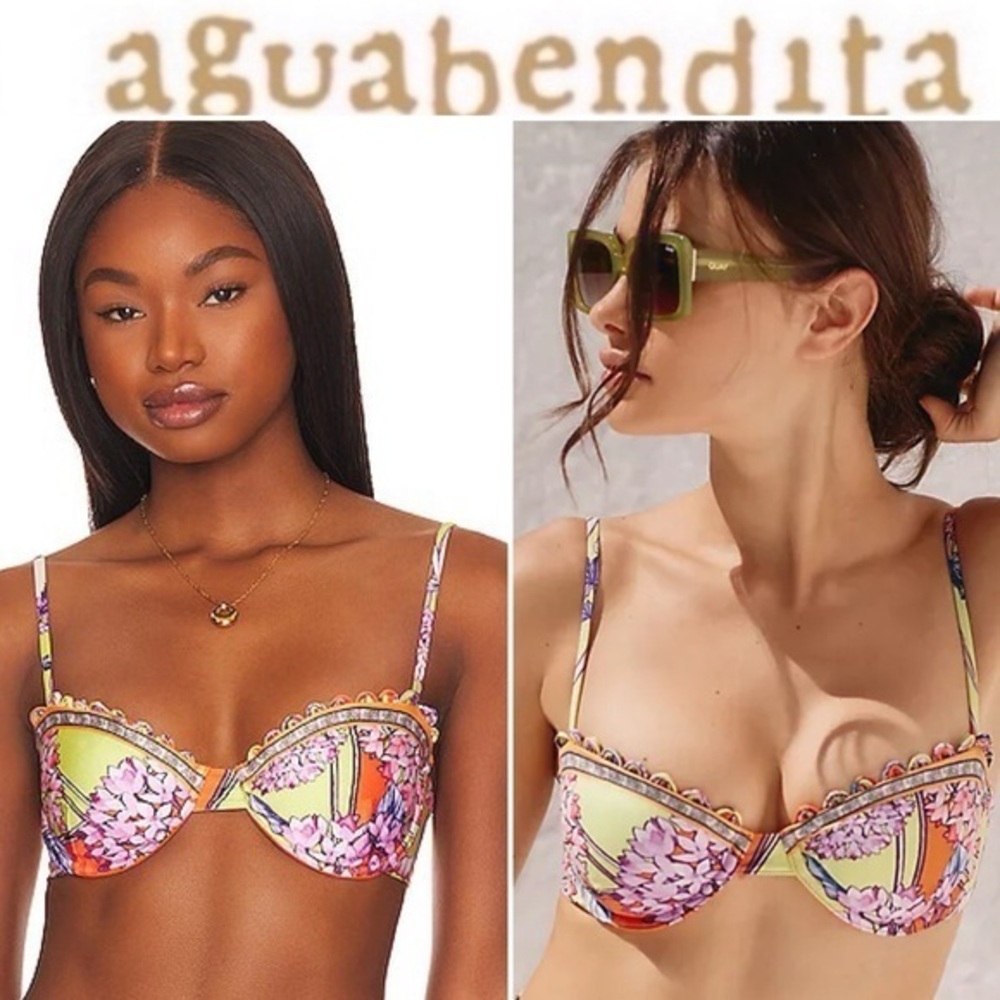 AGUA BENDITA Piper Bikini Top- Suki Drop sz M 130$
